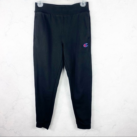 [Champion] Black Logo Joggers - Picture 1 of 2